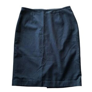 Calvin Klein Black Pinstripe Classic Pencil Skirt Career Size 8